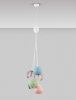 Lampa wisząca 6 źródeł światła szklane okrągłe klosze nowoczesna designerska wielokolorowa możliwość ściemniania LOREVIO LE45259 Luces Exclusivas